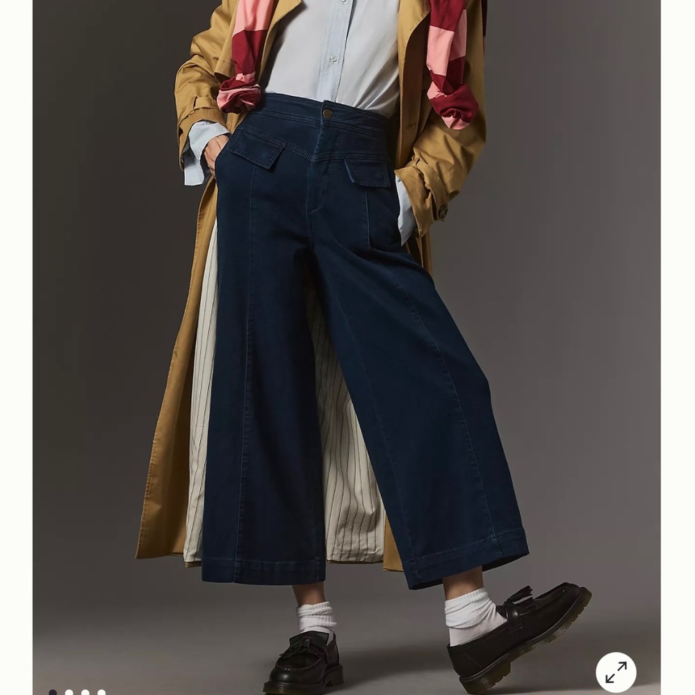 Pilcro A-Line Utility High-Rise Cropped Jeans